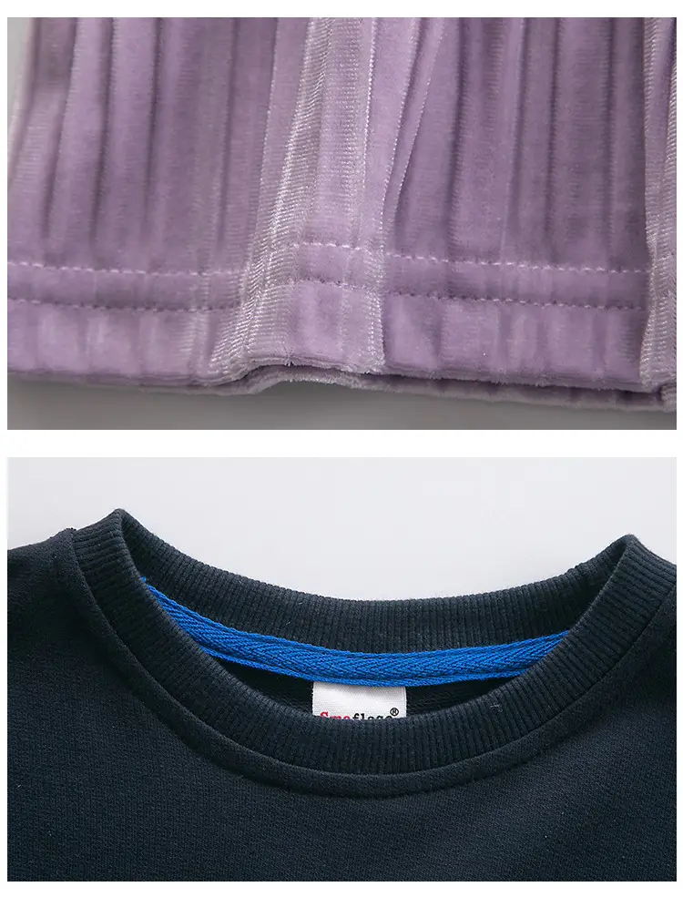 Girls Pink Puffer Sweatshirt Skirt Set — feature 17