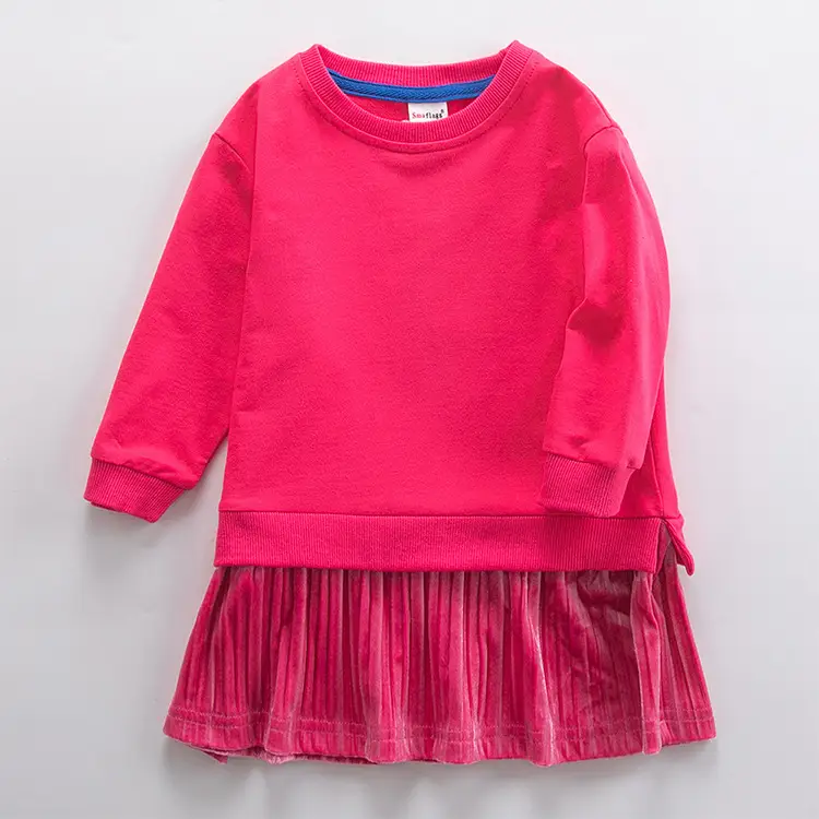 Girls Pink Puffer Sweatshirt Skirt Set — feature 4