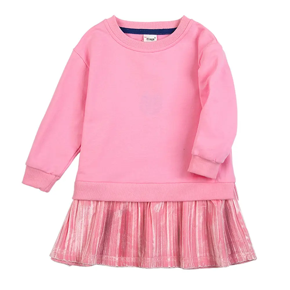 Girls Pink Puffer Sweatshirt Skirt Set - Image 2