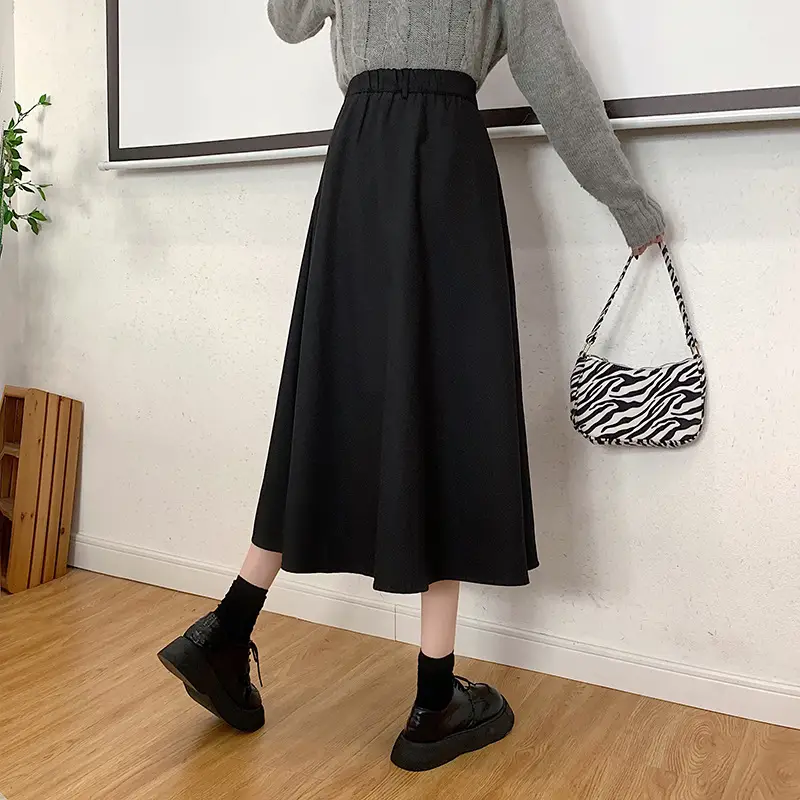 Vintage High-Waisted Skirt Women Brown Mid-Length 2025 — feature 40