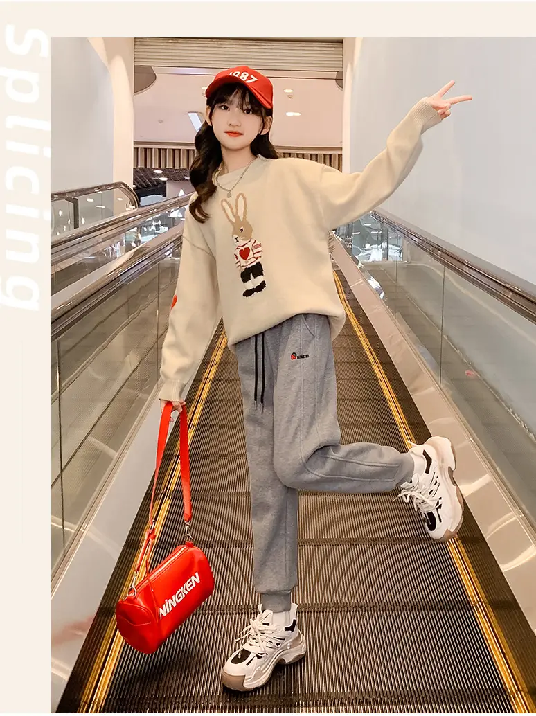 Girls' Winter Rabbit Cartoon Sweater Base Shirt — feature 16