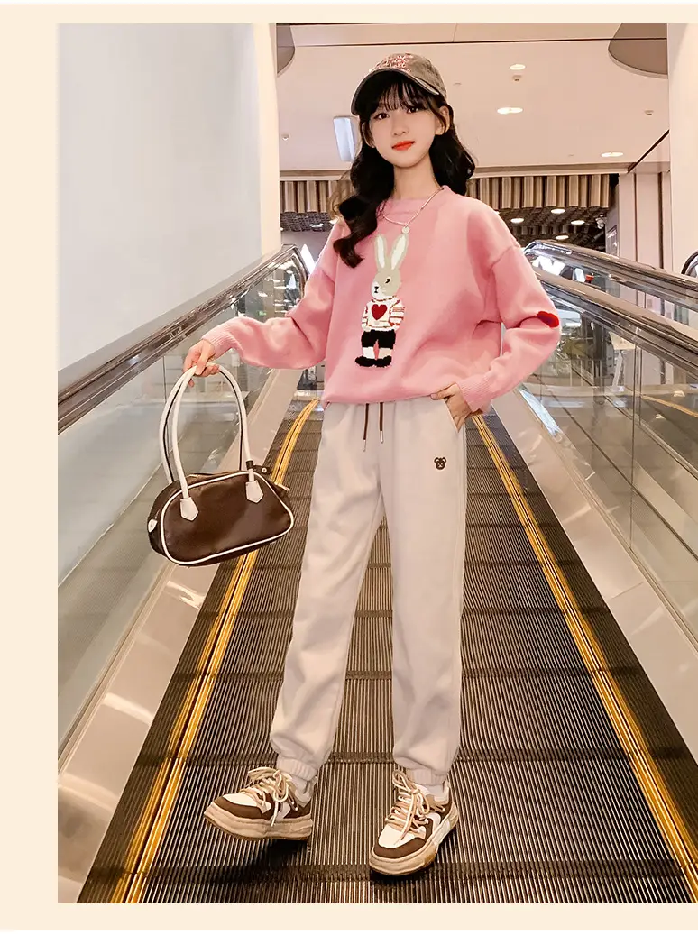 Girls' Winter Rabbit Cartoon Sweater Base Shirt — feature 30