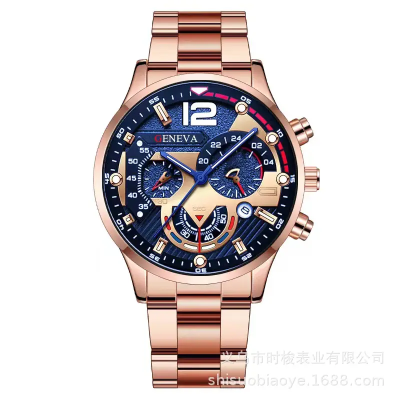 men's steel belt calendar quartz watch sports luminous pointer quartz watch men's watch - Image 9