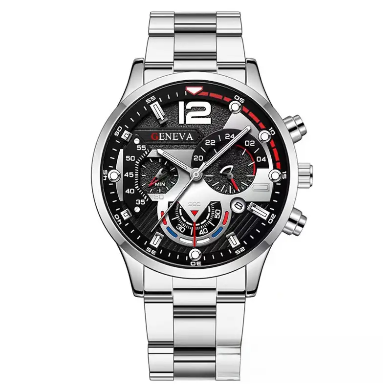 men's steel belt calendar quartz watch sports luminous pointer quartz watch men's watch - Image 2