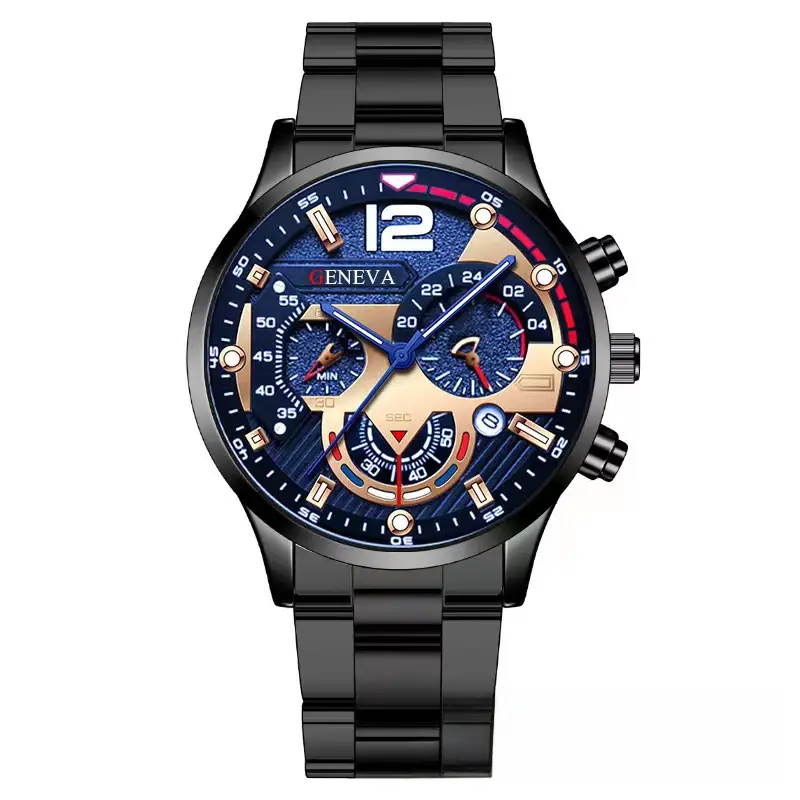 men's steel belt calendar quartz watch sports luminous pointer quartz watch men's watch - Image 3