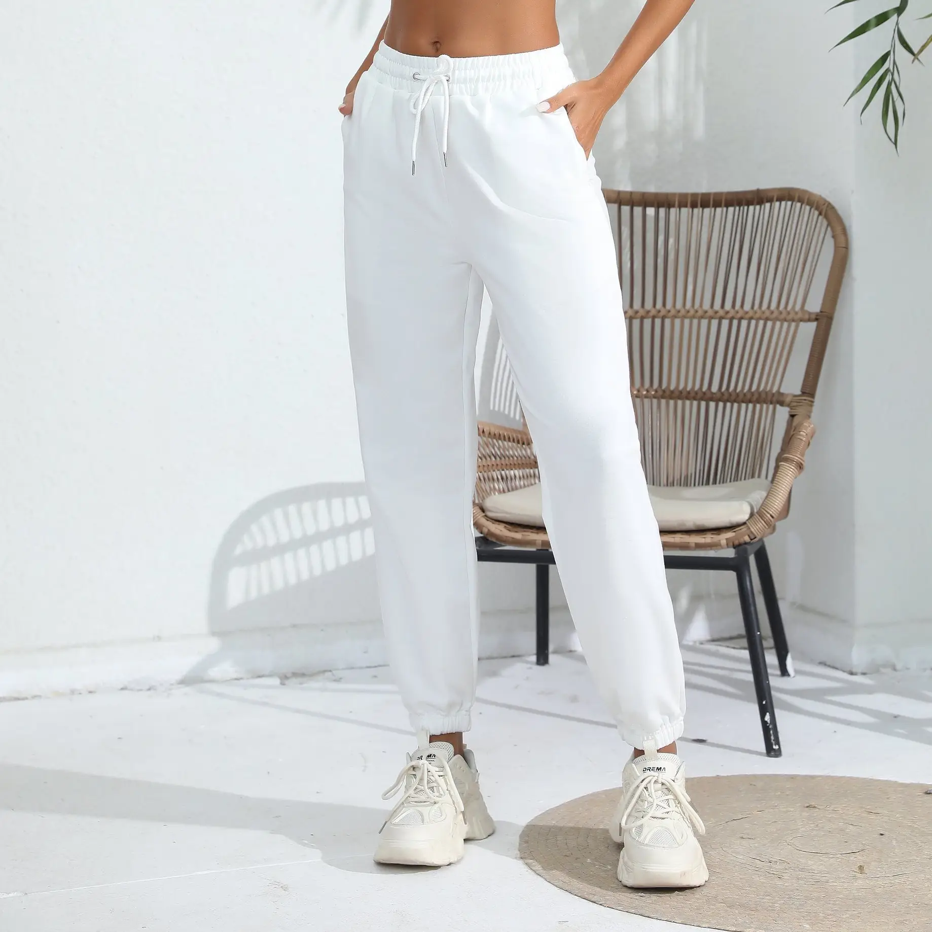 Black Fleece Lined Jogging Pants for Women