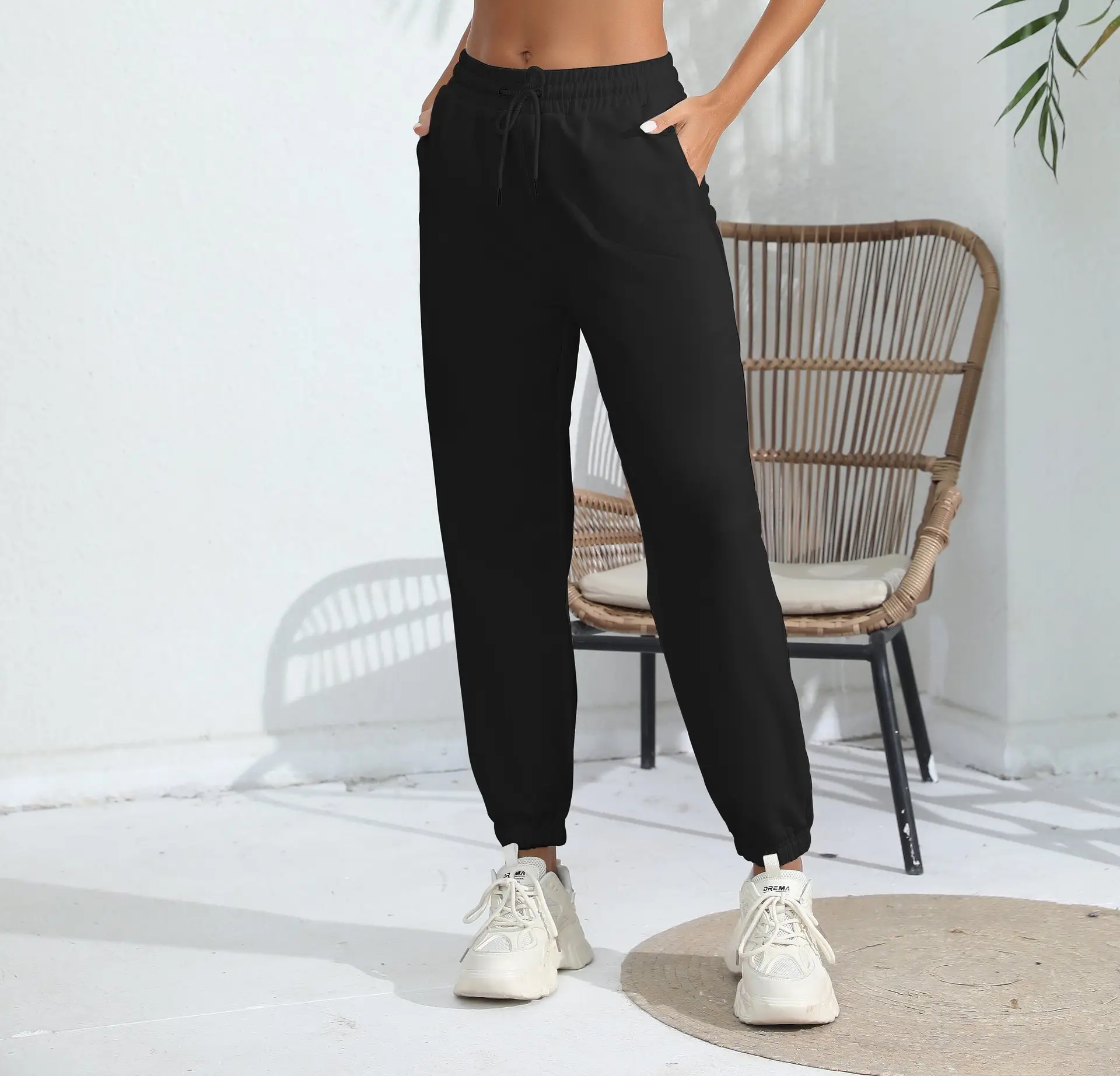 Black Fleece Lined Jogging Pants for Women — feature 20
