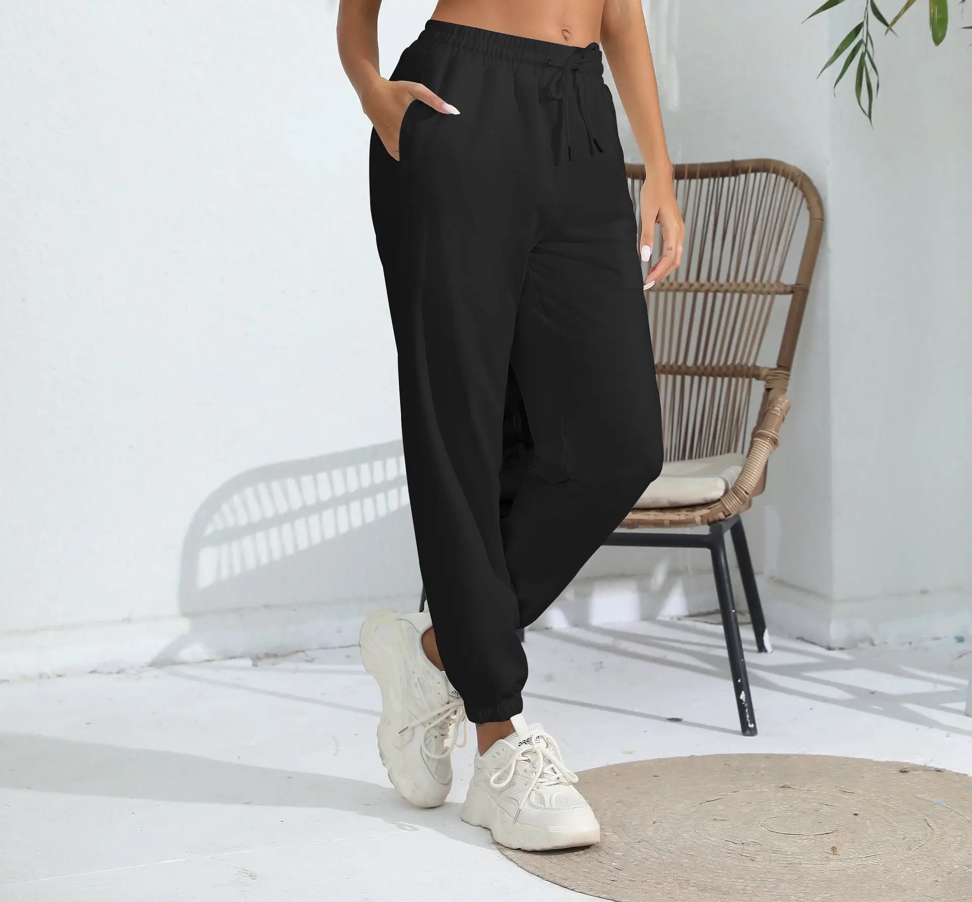 Black Fleece Lined Jogging Pants for Women — feature 21
