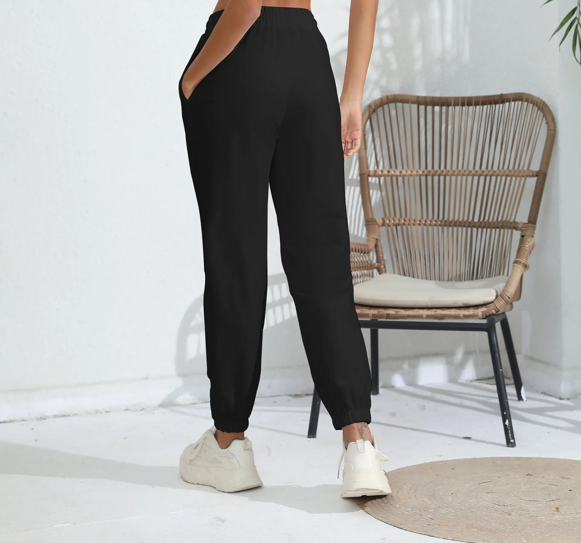 Black Fleece Lined Jogging Pants for Women — feature 23