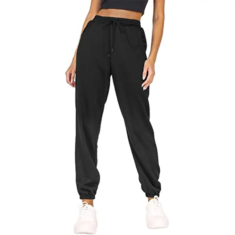 Black Fleece Lined Jogging Pants for Women