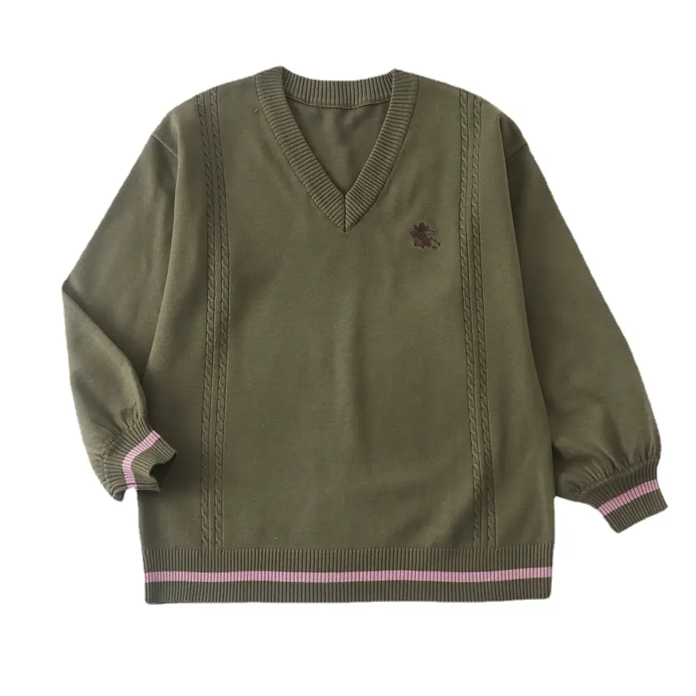 Japanese JK Uniform Genuine Pullover V-Neck Sweater - Image 5