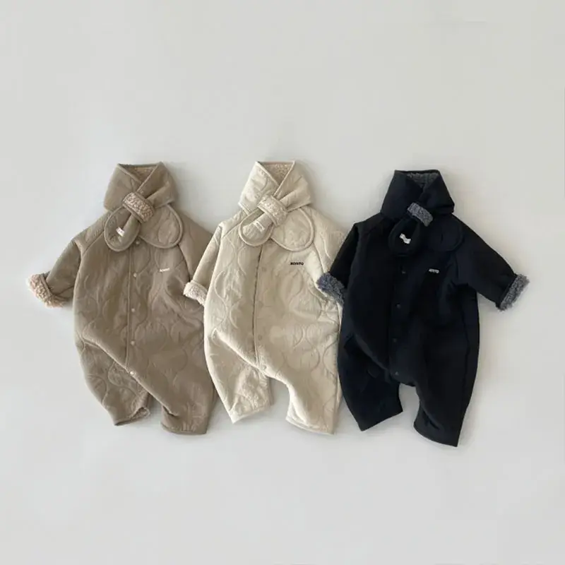Korean Style Baby Fleece Lined Winter Climbing Suit Set — feature 1