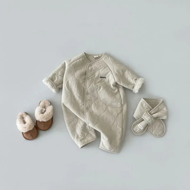 Korean Style Baby Fleece Lined Winter Climbing Suit Set — feature 3