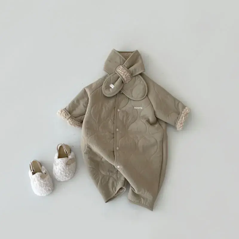 Korean Style Baby Fleece Lined Winter Climbing Suit Set — feature 9