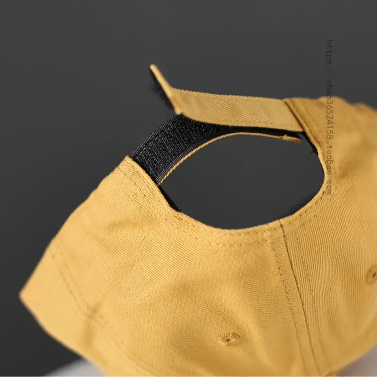 Yellow Cotton Baseball Cap with Crown Embroidery - Image 9