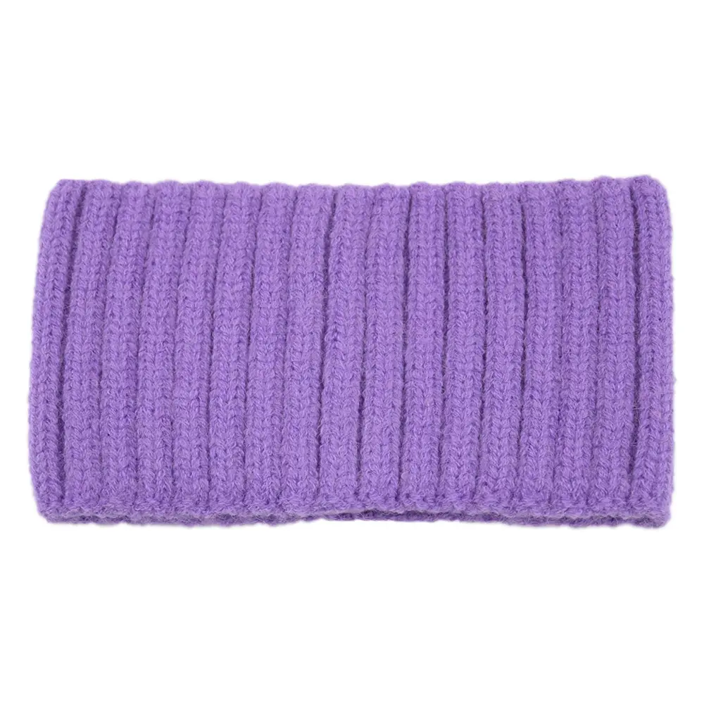 Purple Knitted Wool Hair Band with Vertical Texture - Image 15