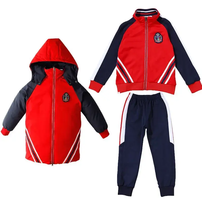 Four Seasons Kindergarten Garden Clothes Spring, Autumn and Winter Primary School Uniform Three-piece Set Thickened Cotton Children's Sports Suit Opening Ceremony - Image 8