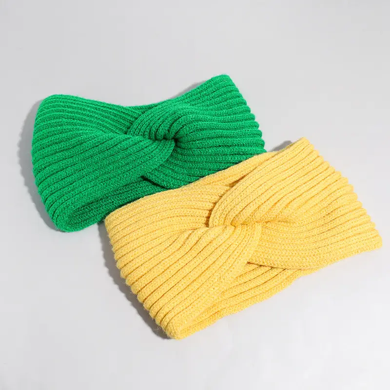 Cross Knitted Woolen Hair Band Women's Autumn Winter Out Tie Hair Accessories Solid Color Daily Wide-brim All-match Headband Headwear - Image 8