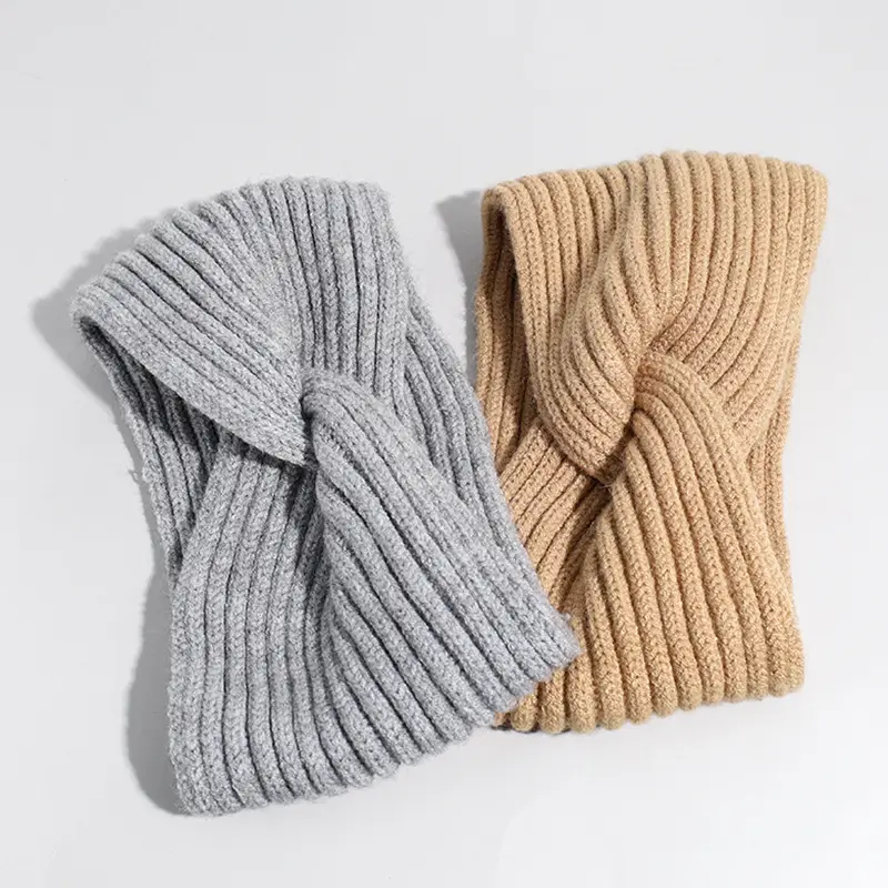 Cross Knitted Woolen Hair Band Women's Autumn Winter Out Tie Hair Accessories Solid Color Daily Wide-brim All-match Headband Headwear - Image 9