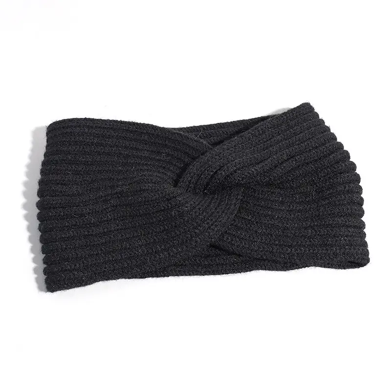 Cross Knitted Woolen Hair Band Women's Autumn Winter Out Tie Hair Accessories Solid Color Daily Wide-brim All-match Headband Headwear - Image 10