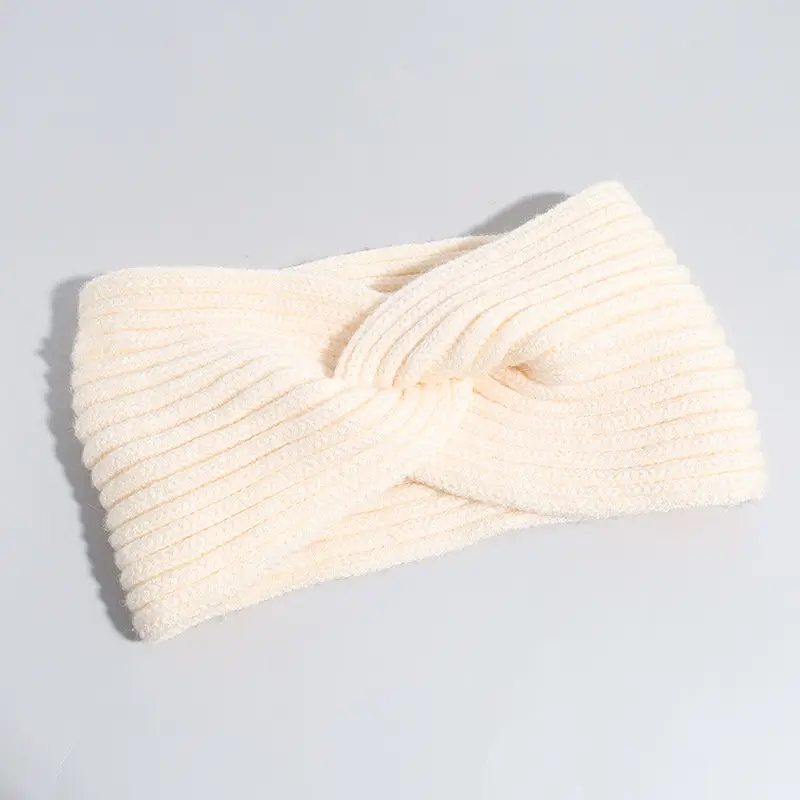 Cross Knitted Woolen Hair Band Women's Autumn Winter Out Tie Hair Accessories Solid Color Daily Wide-brim All-match Headband Headwear - Image 2