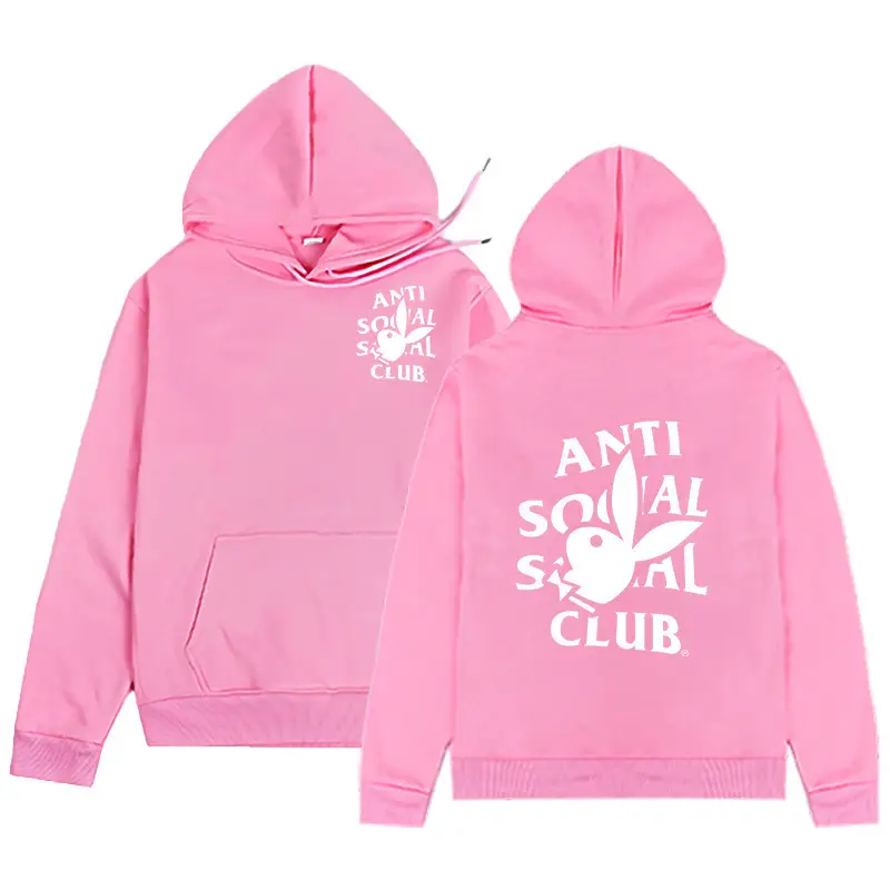 Pink Anti Social Club Hoodie Set for Men Women — feature 6