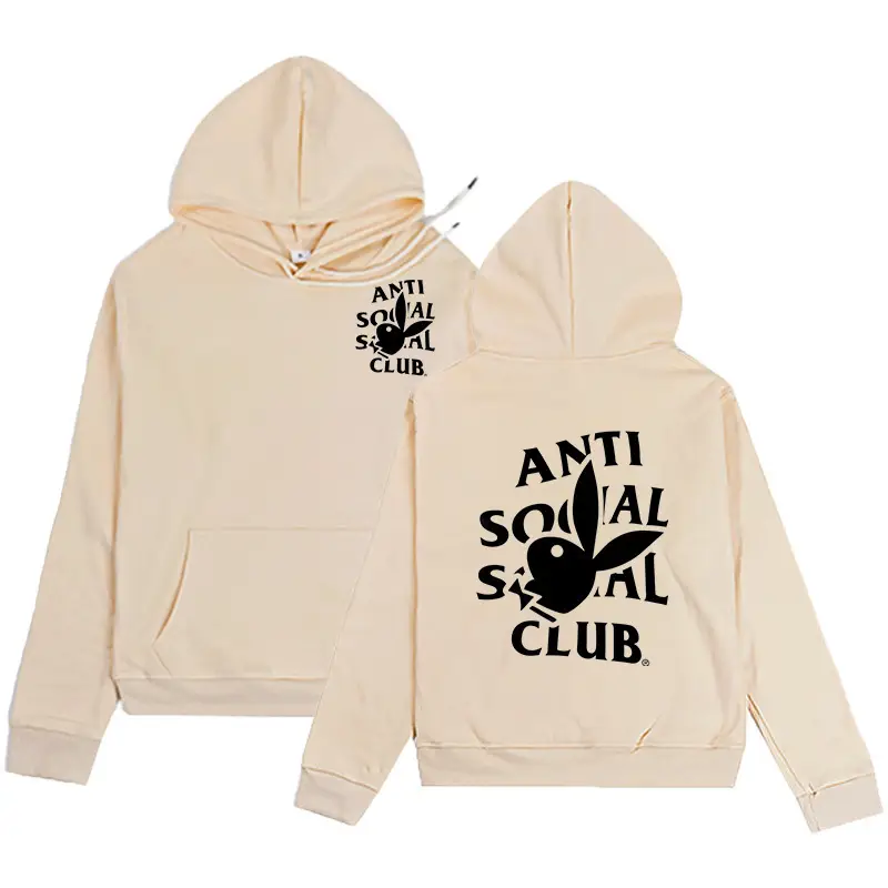 Pink Anti Social Club Hoodie Set for Men Women