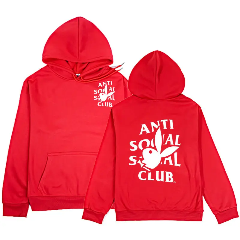 Pink Anti Social Club Hoodie Set for Men Women