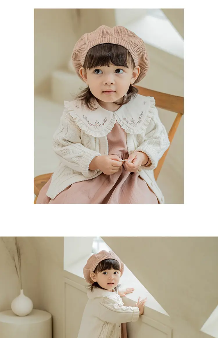 2026 Spring Baby Cable Knit Cardigan Coat Beige — feature 12