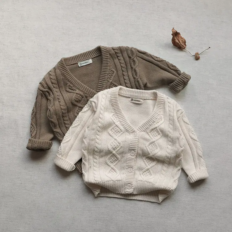 2026 Spring Baby Cable Knit Cardigan Coat Beige — feature 23