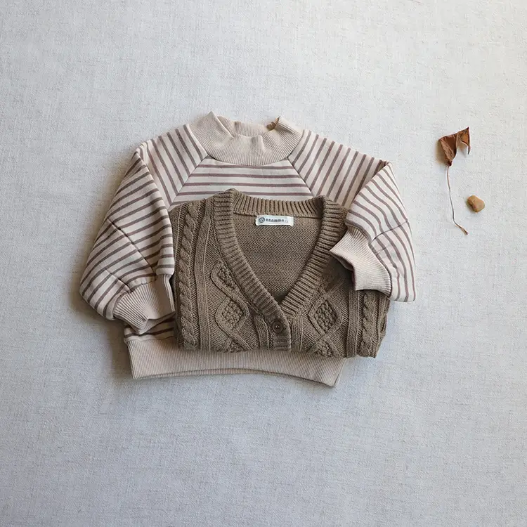 2026 Spring Baby Cable Knit Cardigan Coat Beige — feature 30