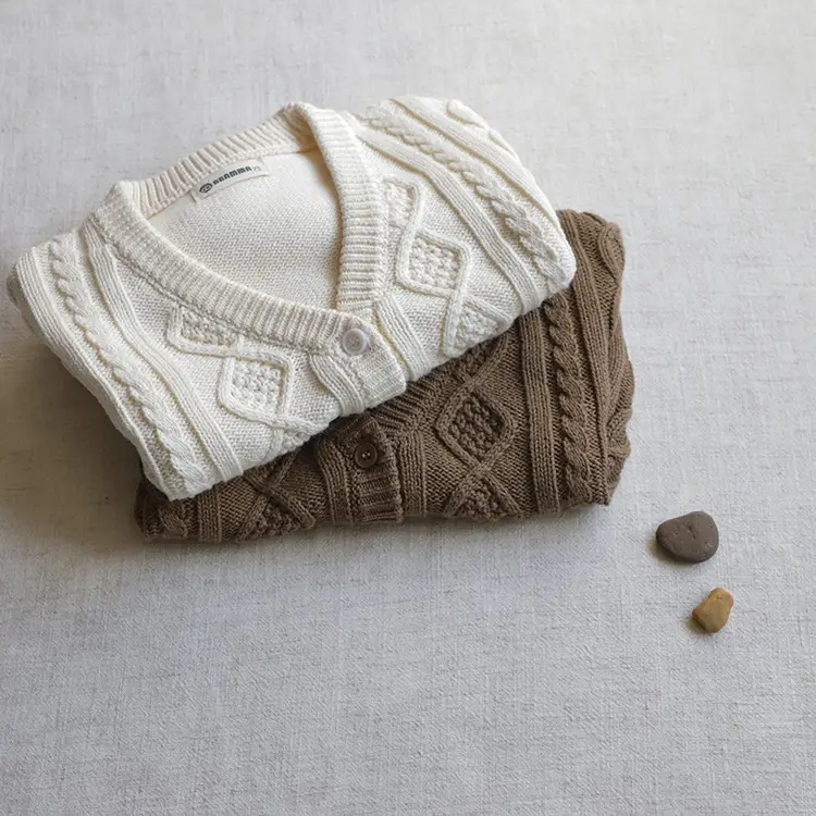 2026 Spring Baby Cable Knit Cardigan Coat Beige — feature 31