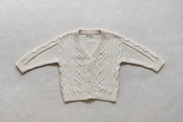 2026 Spring Baby Cable Knit Cardigan Coat Beige — feature 35