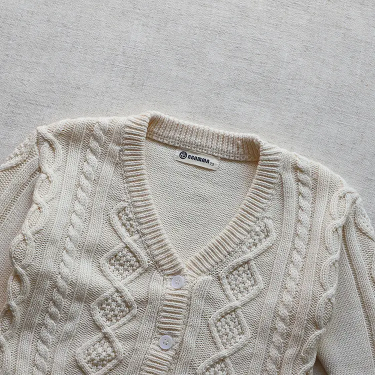 2026 Spring Baby Cable Knit Cardigan Coat Beige — feature 37