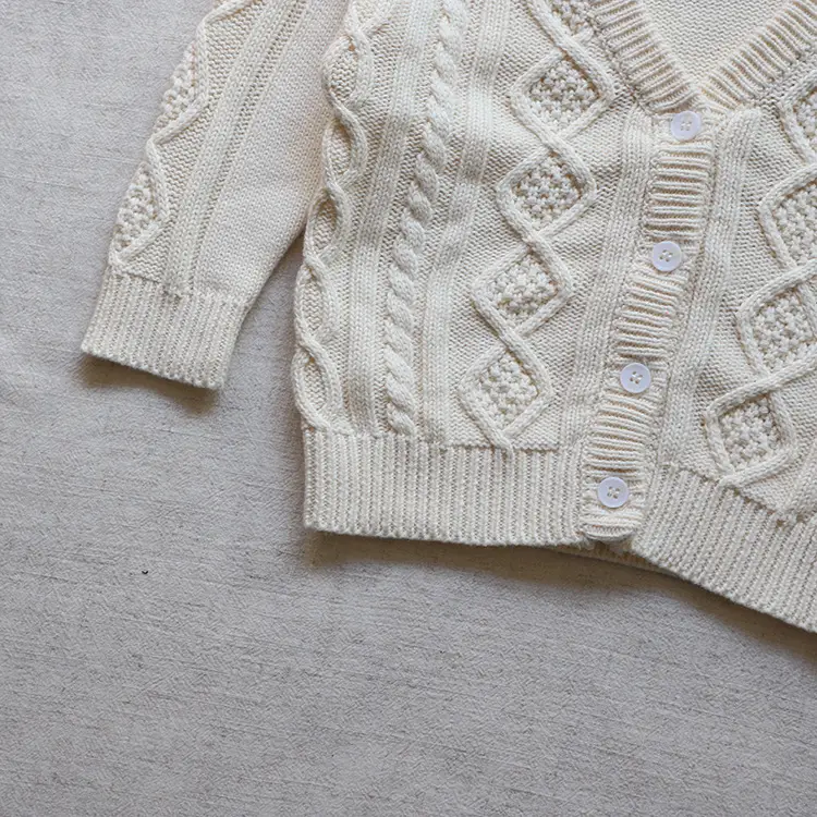 2026 Spring Baby Cable Knit Cardigan Coat Beige — feature 38