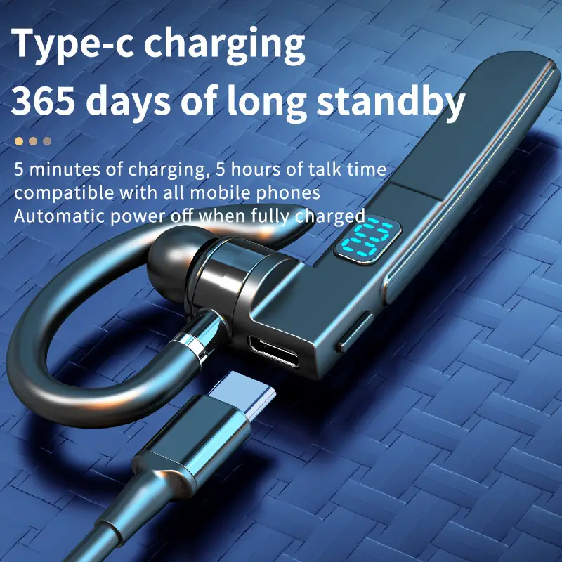Wireless Bluetooth Headset with Digital Display & In-Ear Design - Image 2