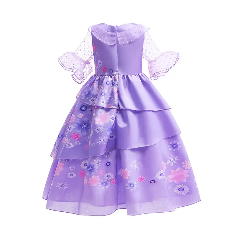Purple Floral Princess Dress for Girls Children's Clothing — feature 5