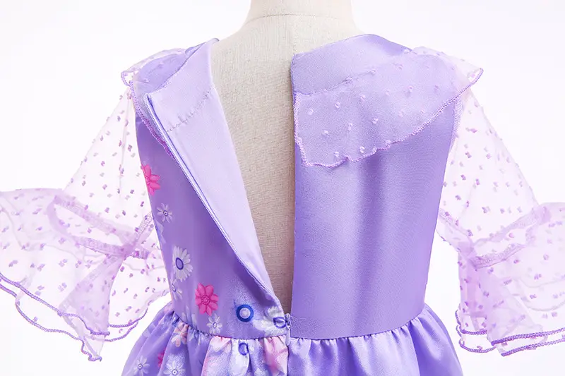 Purple Floral Princess Dress for Girls Children's Clothing — feature 6