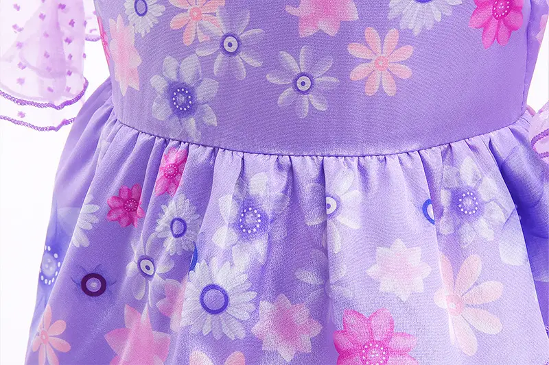Purple Floral Princess Dress for Girls Children's Clothing — feature 7