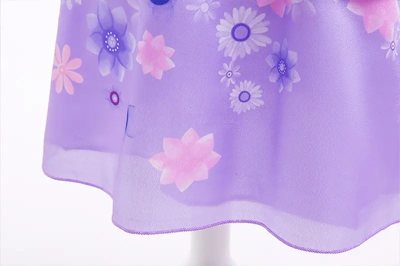 Purple Floral Princess Dress for Girls Children's Clothing — feature 9