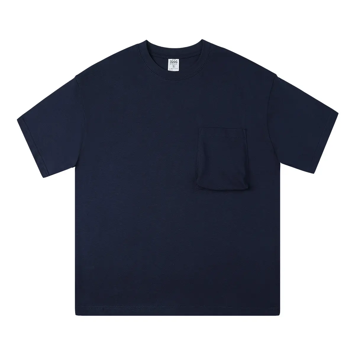 320g Cotton Flap Pocket T-Shirt Small Neck - Image 4