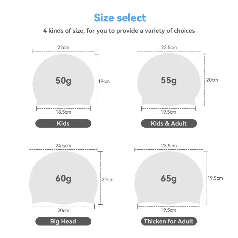 Swimming Cap Adult Silicone Waterproof Swimming Cap Boys and Girls Universal Silicone Swimming Cap Enlarged Without Strangling the Head Factory Direct Sale — feature 3