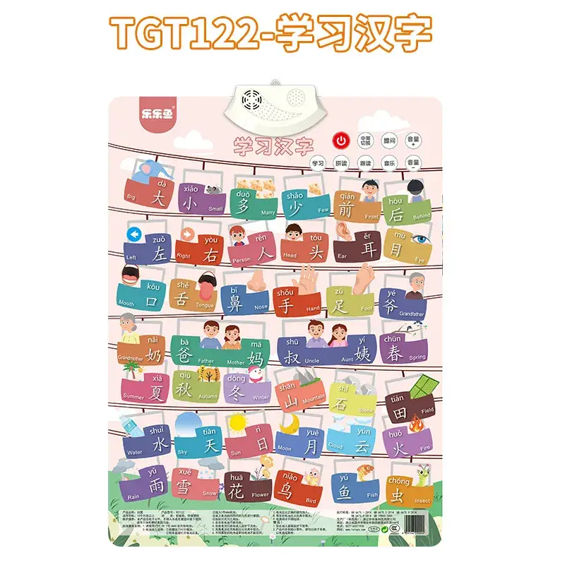 Scene wall chart Chinese characters send battery hook