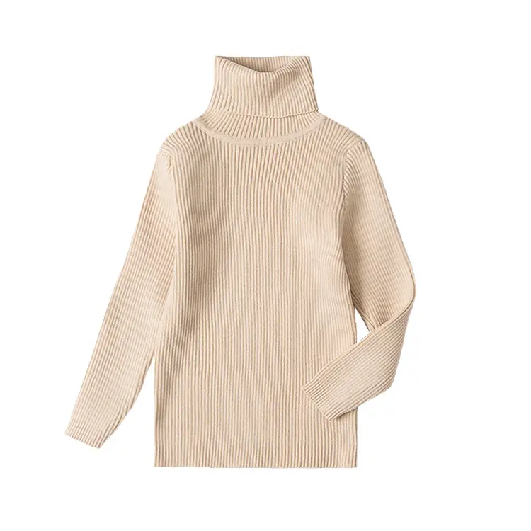 Light Blue High Neck Knitted Pullover for Kids - Image 8