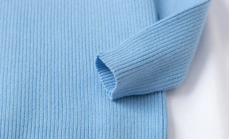 Light Blue High Neck Knitted Pullover for Kids — feature 10