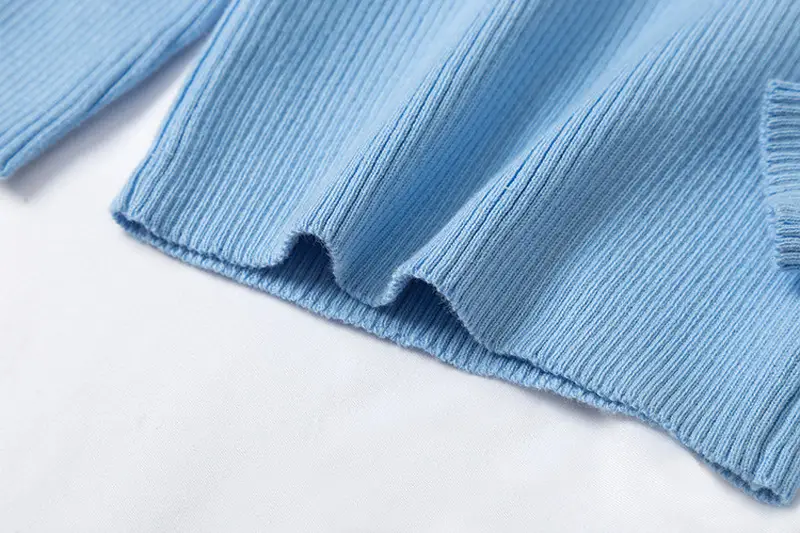 Light Blue High Neck Knitted Pullover for Kids — feature 12