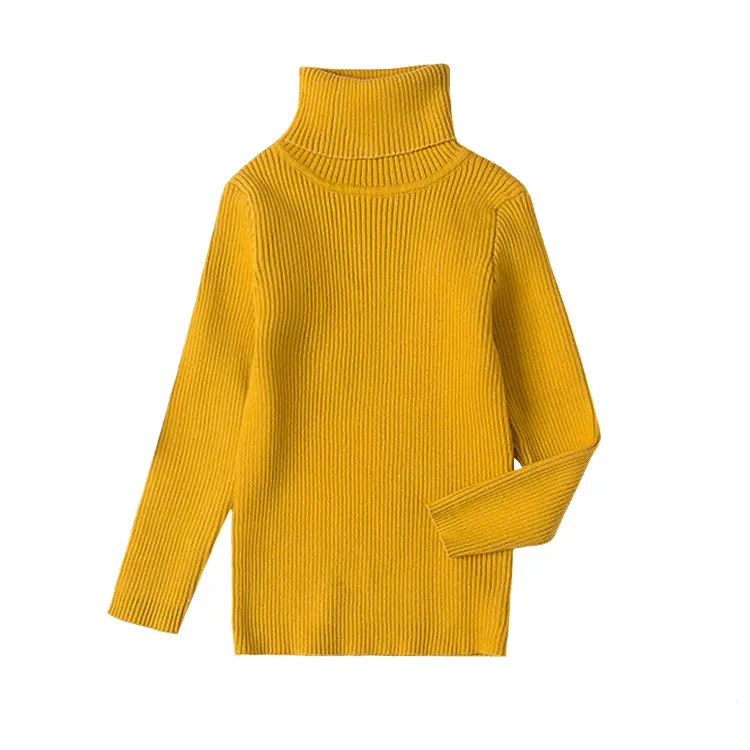 Light Blue High Neck Knitted Pullover for Kids - Image 5