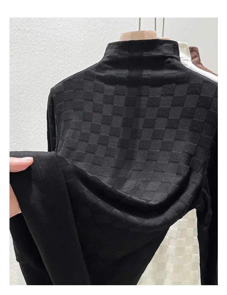 Women Half Turtleneck Warm Shirt White 2025 — feature 13