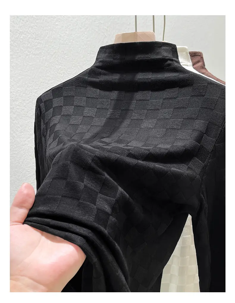 Women Half Turtleneck Warm Shirt White 2025 — feature 14
