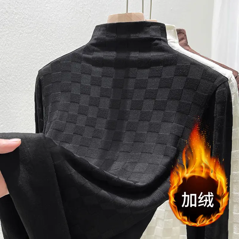 Women Half Turtleneck Warm Shirt White 2025 - Image 3